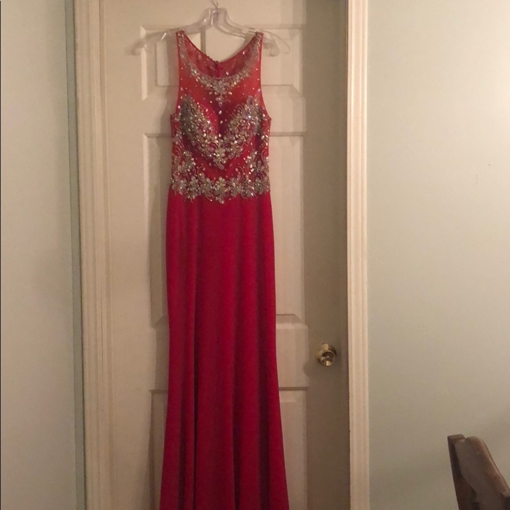 Red formal gown